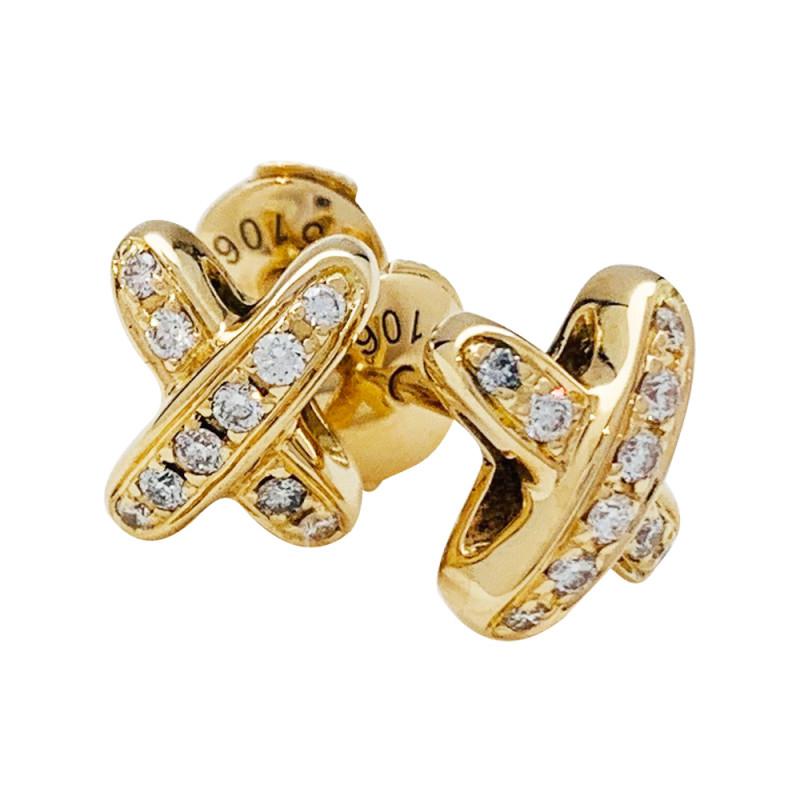 [GALE]JEUX DE GOLD DIAMOND EARRINGS