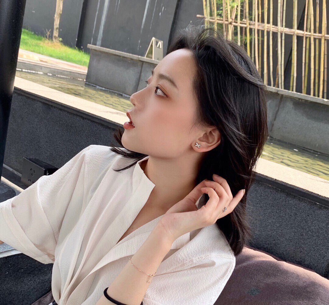 [GALE]JEUX DE WHITE MOP PINK GOLD DIAMOND EARRINGS