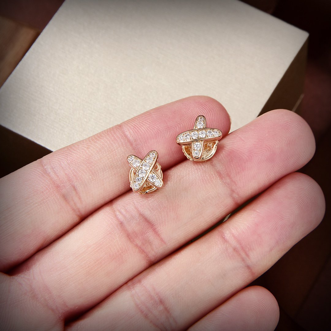 [GALE]JEUX DE GOLD DIAMOND EARRINGS
