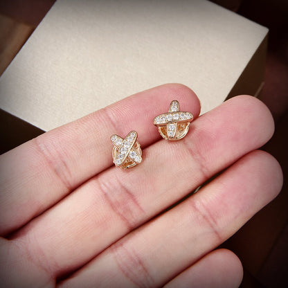 [GALE]JEUX DE GOLD DIAMOND EARRINGS