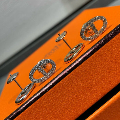 [GALE]HM FULL DIAMOND PIG NOSE STUD EARRINGS