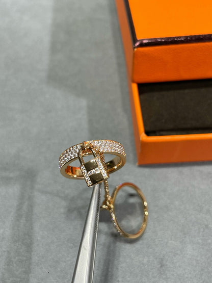 [GALE]HM KELLY CLOCHETTE DOUBLE RING IN  WITH DIAMONDS