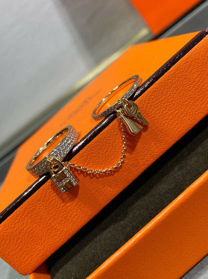 [GALE]HM KELLY CLOCHETTE DOUBLE RING IN  WITH DIAMONDS