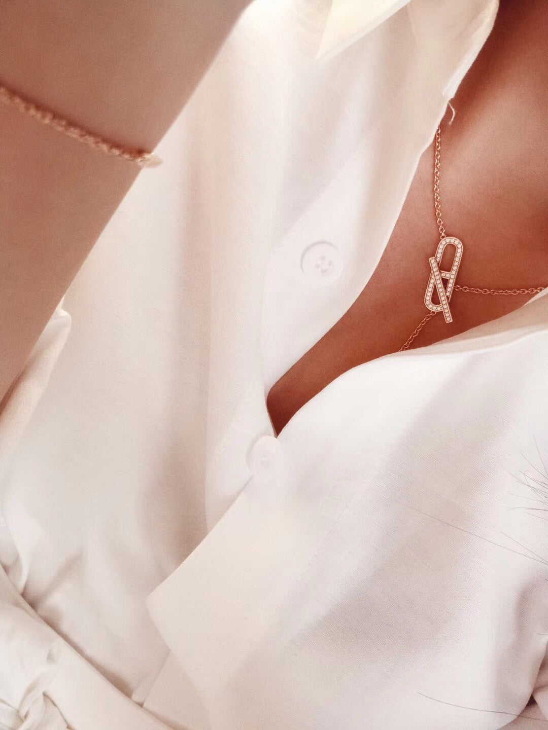 [GALE]HM FIRE PIG NOSE NECKLACE TRENDY STREET