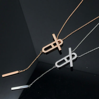 [GALE]HM NECKLACE PLATINUM ROSE GOLD DIAMOND