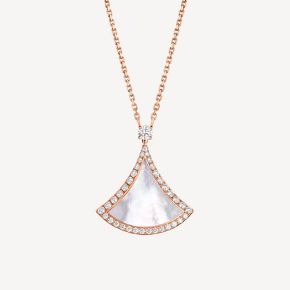 [GALE]DREAM MOP DIAMOND PAVED PINK GOLD NECKLACE