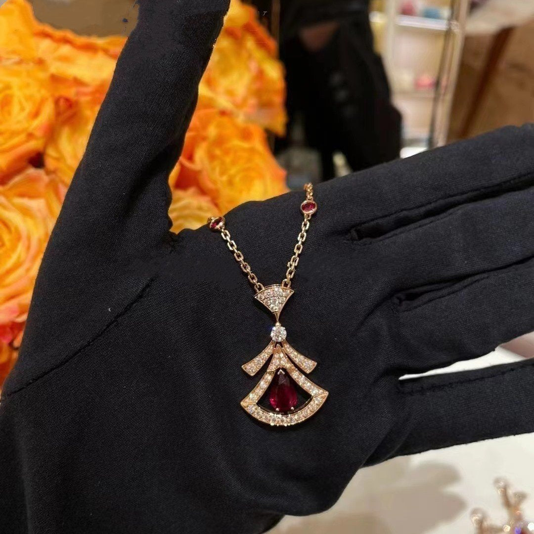 [GALE]DREAM NECKLACE CARNELIAN DIAMOND PINK GOLD