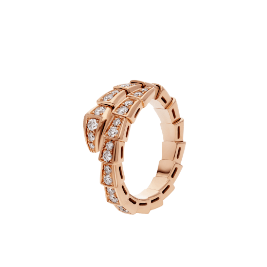 [GALE]SERPENTI RING PINK GOLD DIAMOND PAVED 4MM