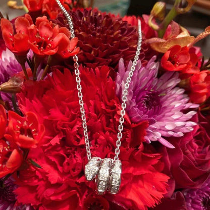 [GALE]SERPENTI  NECKLACE DOUBLE RING DIAMOND