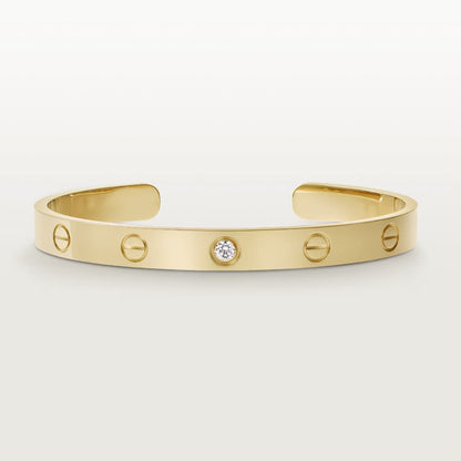 [GALE]LOVE BRACELET 6.1MM 1 DIAMOND OPEN CUFF
