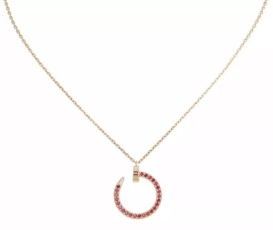 [GALE]JUSTE NECKLACE GOLD RED DIAMONDS