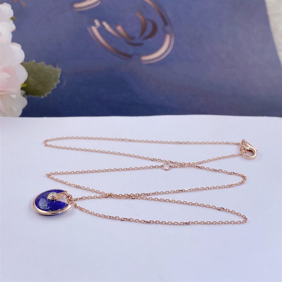 [GALE]AMULETTE ROSE GOLD AGATE NECKLACE