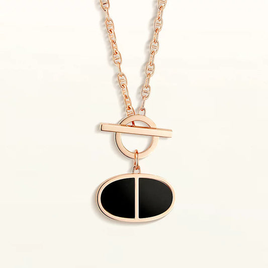 [GALE]CHAINE VERSO BLACK CERAMIC NECKLACE