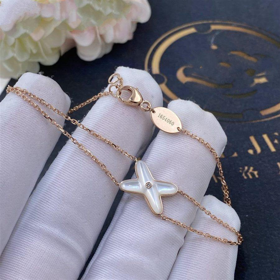 [GALE]JEUX BRACELET WHITE MOP PINK GOLD 1 DIAMOND