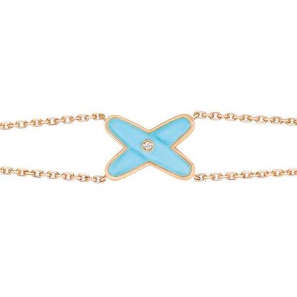 [GALE]JEUX BRACELET TURQUOISE PINK GOLD 1 DIAMOND