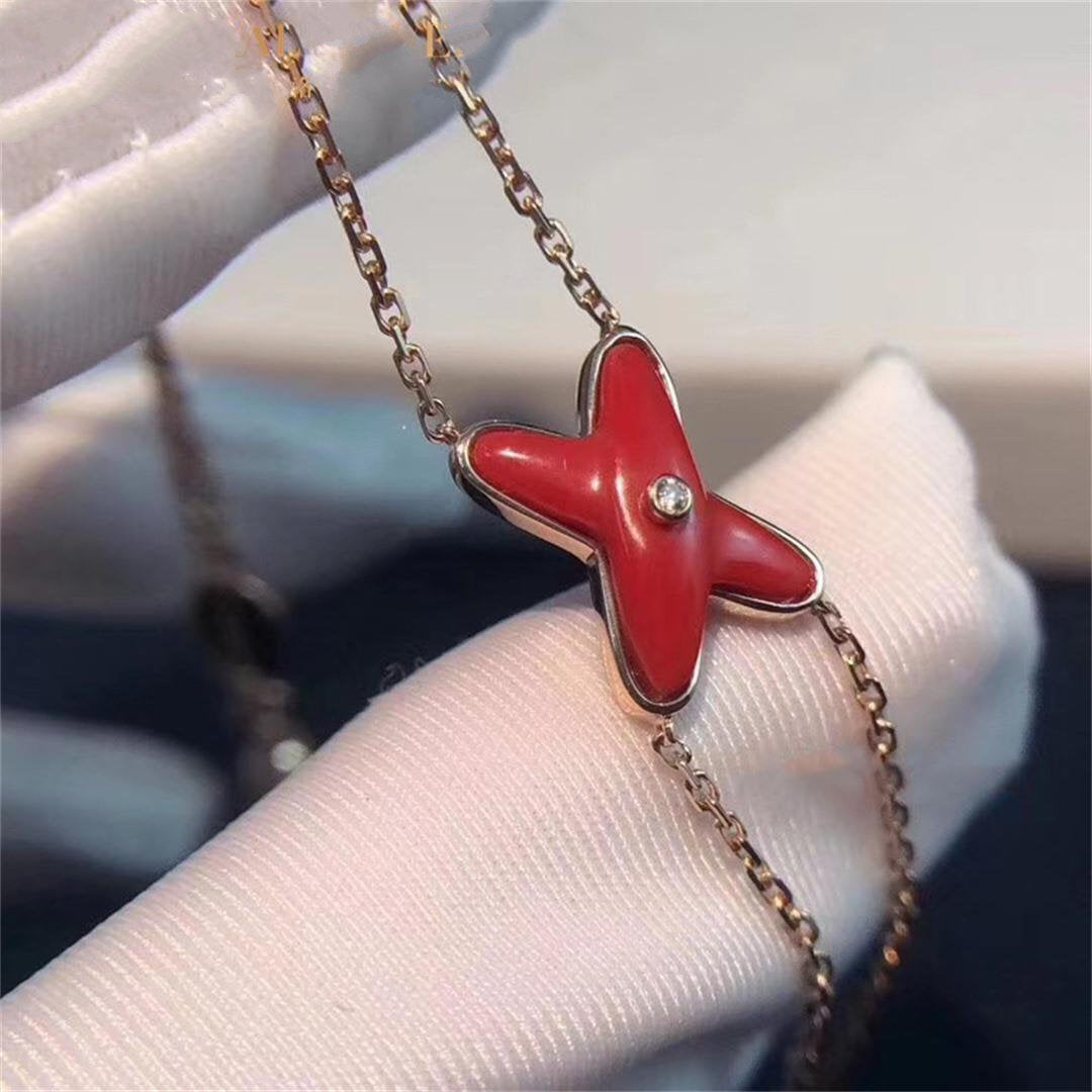 [GALE]JEUX BRACELET CARNELIAN PINK GOLD 1 DIAMOND