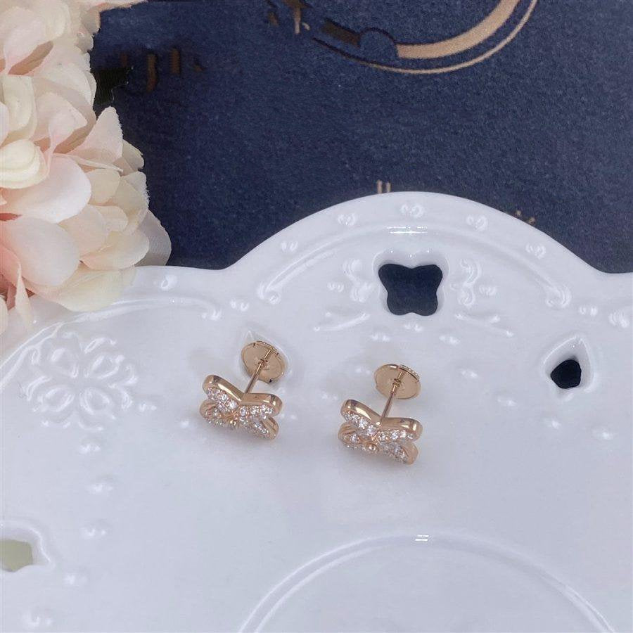 [GALE]JEUX DE PINK GOLD DIAMOND EARRINGS