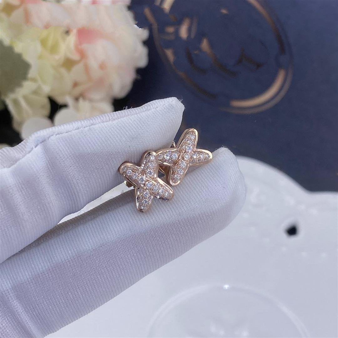 [GALE]JEUX DE PINK GOLD DIAMOND EARRINGS