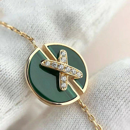 [GALE]JEUX DE BRACELET MALACHITE PINK GOLD DIAMONDS