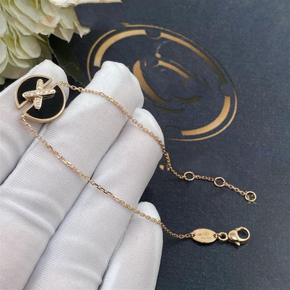 [GALE]JEUX DE BRACELET ONYX PINK GOLD DIAMOND