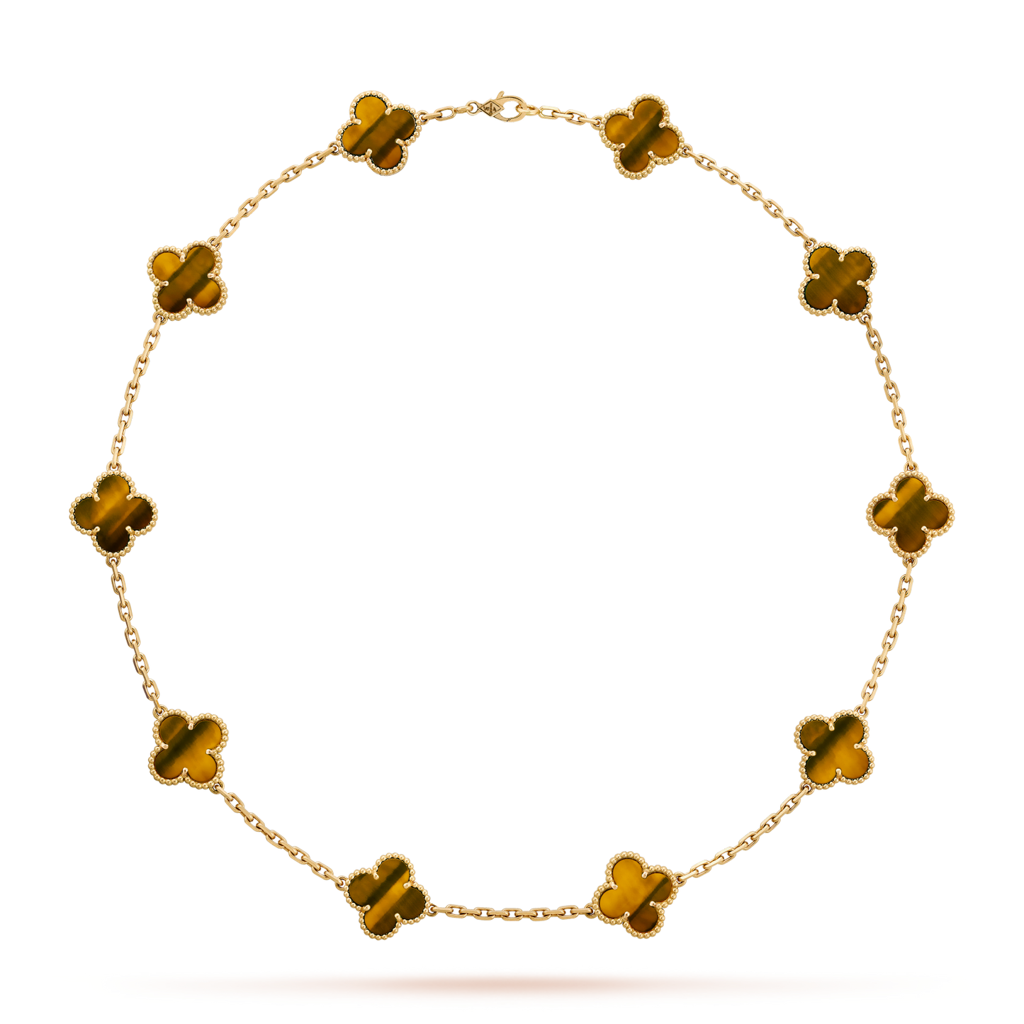 [GALE]CLOVER 10 MOTIFS TIGER EYE NECKLACE