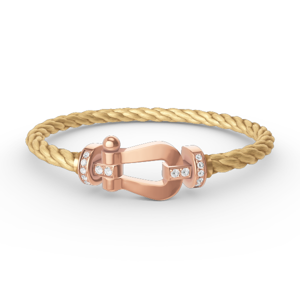 [GALE]FORCE LARGE HORSESHOE HALF DIAMOND BRACELET ROSE GOLD