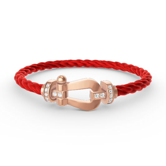 [GALE]FORCE LARGE HORSESHOE HALF DIAMOND BRACELET ROSE GOLD