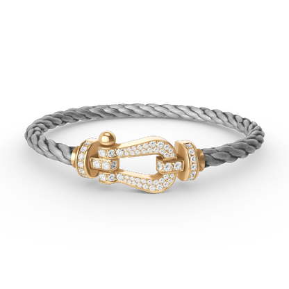 [GALE]FORCE LARGE HORSESHOE FULL DIAMOND BRACELET GOLD