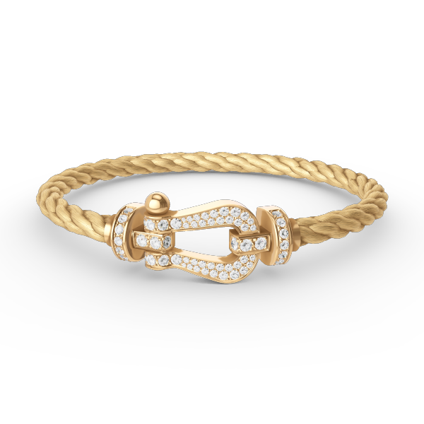 [GALE]FORCE LARGE HORSESHOE FULL DIAMOND BRACELET GOLD