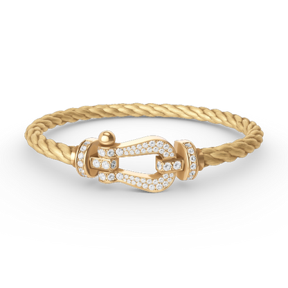 [GALE]FORCE LARGE HORSESHOE FULL DIAMOND BRACELET GOLD