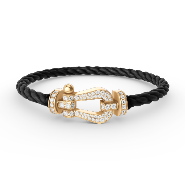 [GALE]FORCE LARGE HORSESHOE FULL DIAMOND BRACELET GOLD