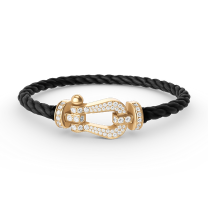 [GALE]FORCE LARGE HORSESHOE FULL DIAMOND BRACELET GOLD