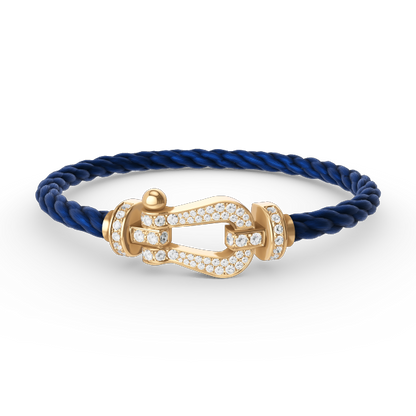 [GALE]FORCE LARGE HORSESHOE FULL DIAMOND BRACELET GOLD