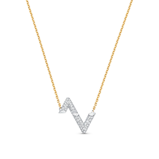 [GALE]VOLT SILVER DIAMOND PEDANT NECKLACE