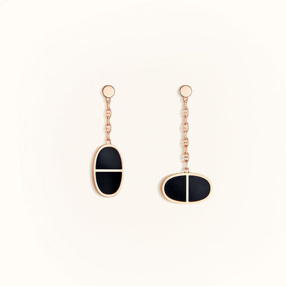 [GALE]CHAINE VERSO BLACK CERAMIC EARRINGS
