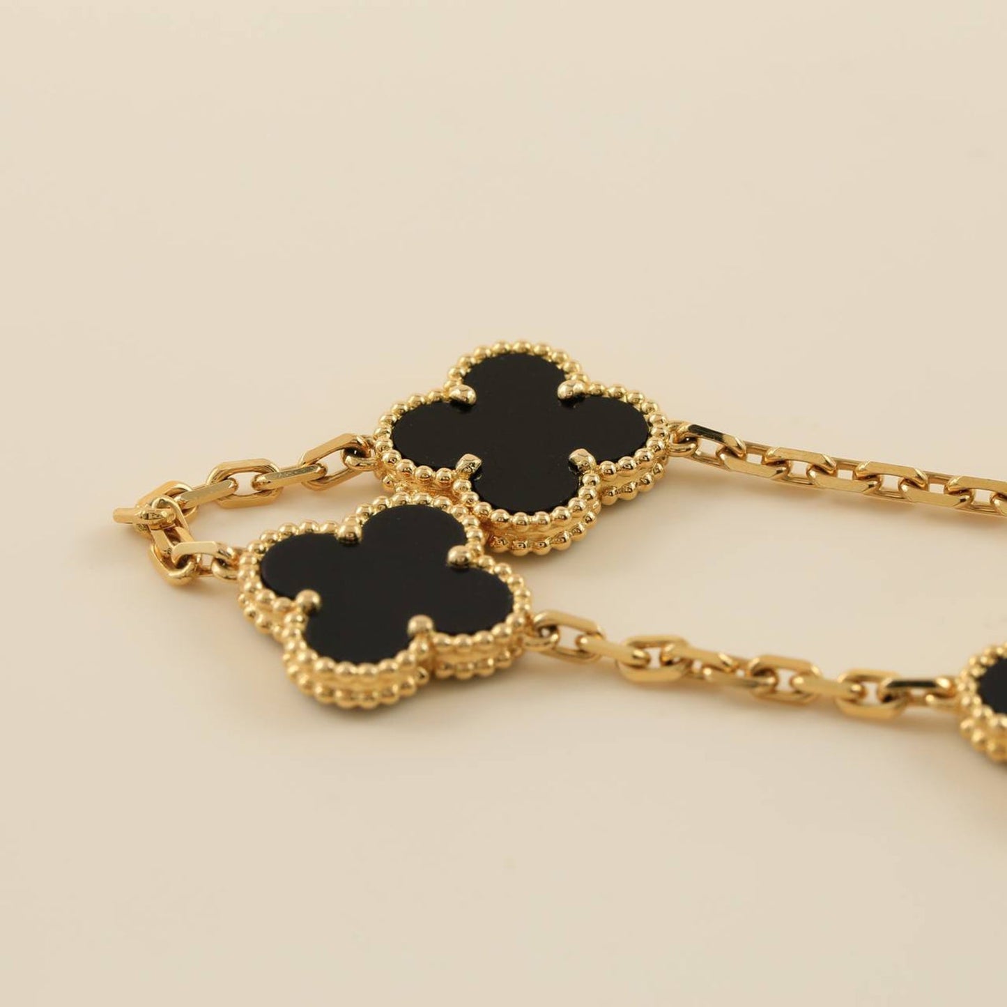 [GALE]CLOVER  5 MOTIFS BLACK ONYX BRACELET
