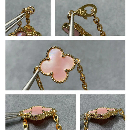 [GALE]CLOVER 10 MOTIFS PINK MOP NECKLACE