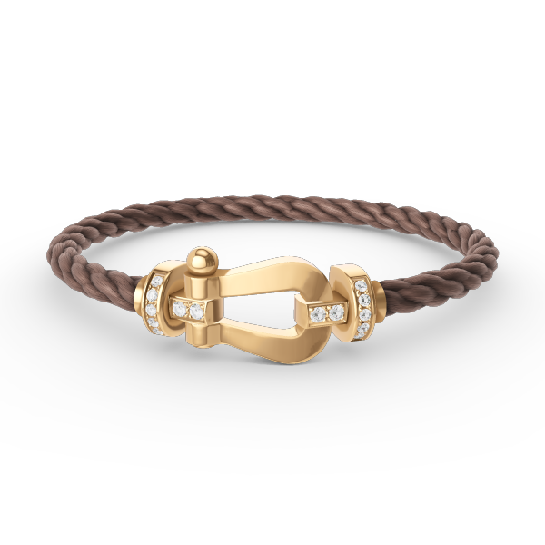 [GALE]FORCE LARGE HORSESHOE HALF DIAMOND BRACELET GOLD