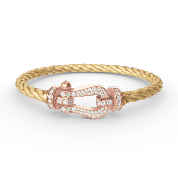 [GALE]FORCE LARGE HORSESHOE FULL DIAMOND BRACELET ROSE GOLD