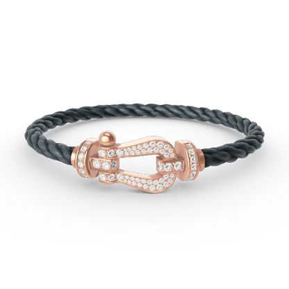 [GALE]FORCE LARGE HORSESHOE FULL DIAMOND BRACELET ROSE GOLD