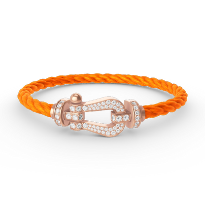 [GALE]FORCE LARGE HORSESHOE FULL DIAMOND BRACELET ROSE GOLD