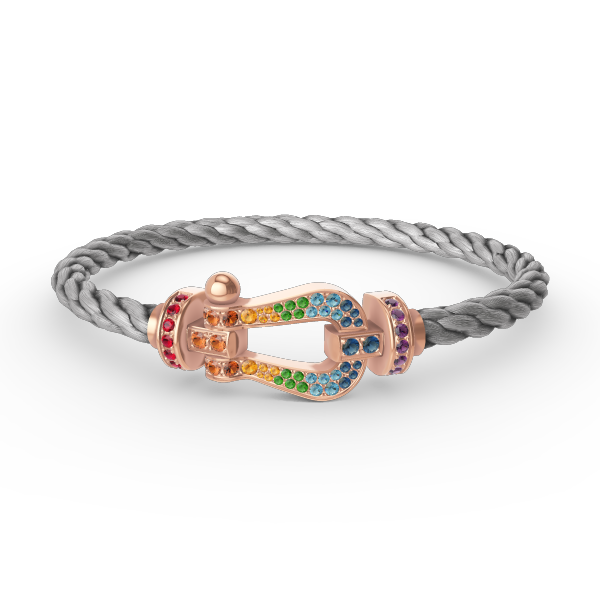 [GALE]FORCE LARGE HORSESHOE  COLORED DIAMOND BRACELET ROSE GOLD