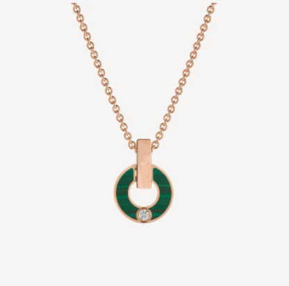 [GALE]GARI NECKLACE PINK GOLD MALACHITE