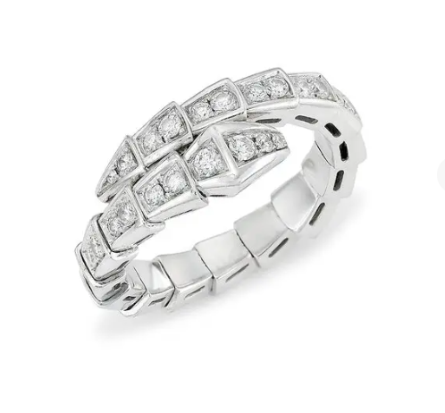 [GALE]SERPENTI RING SILVER DIAMOND PAVED 4MM
