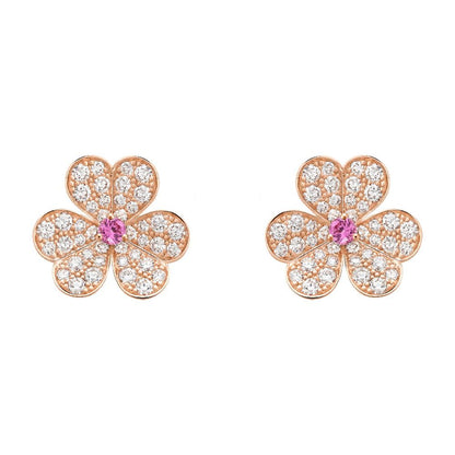 [GALE]FRIVOLE PINK GOLD FLOWER DIAMOND EARRINGS
