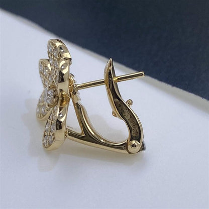 [GALE]FRIVOLE GOLD FLOWER DIAMOND EARRINGS