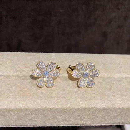 [GALE]FRIVOLE GOLD FLOWER DIAMOND EARRINGS