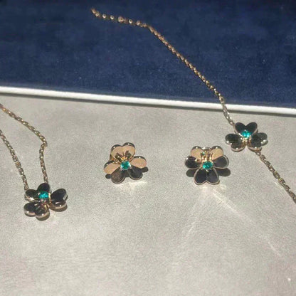 [GALE]FRIVOLE  FLOWER MALACHITE EARRINGS