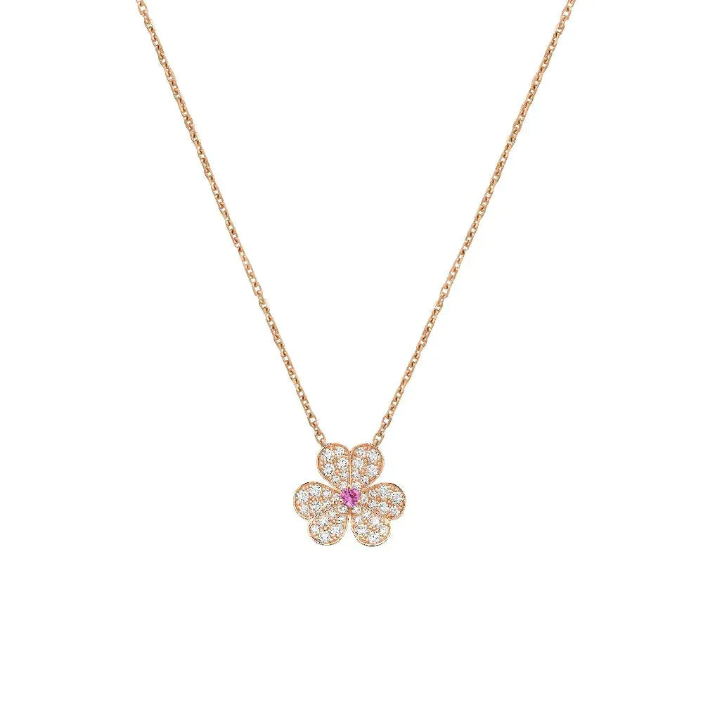 [GALE]FRIVOLE ROSE GOLD FLOWER DIAMOND NECKLACE