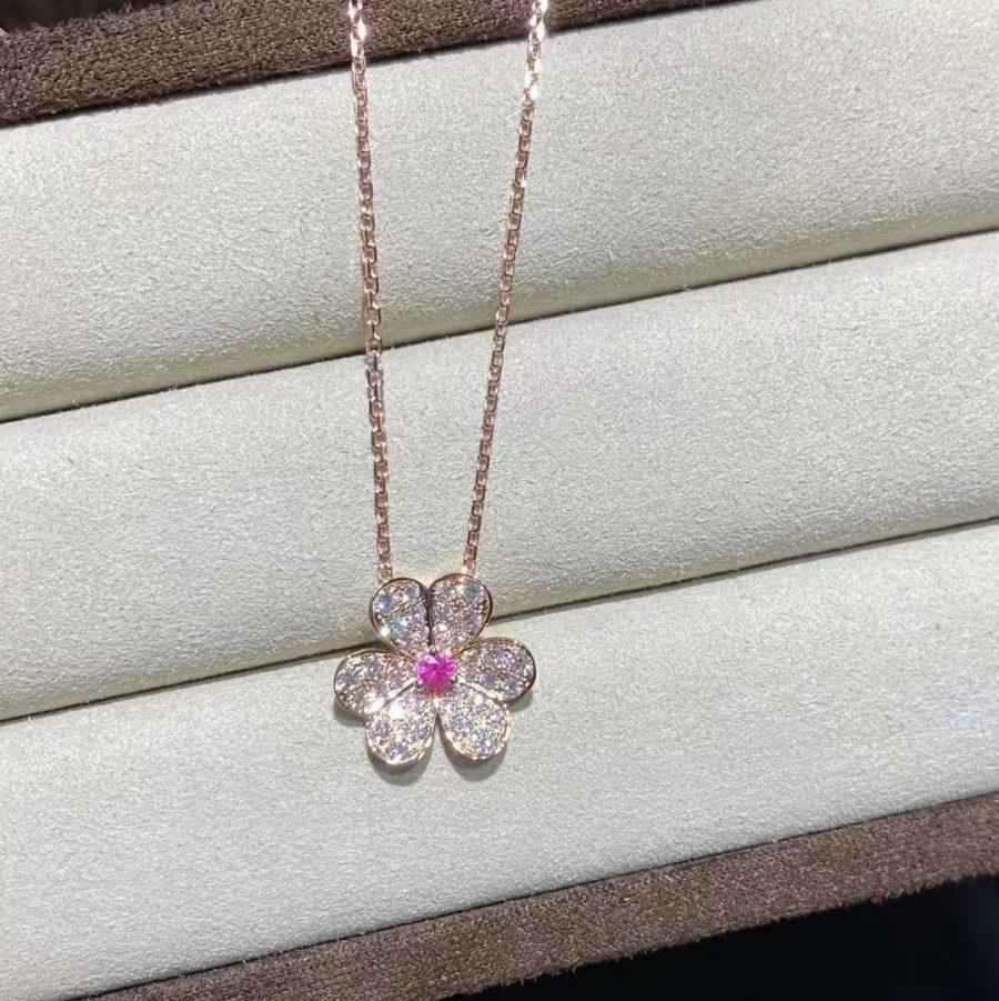 [GALE]FRIVOLE ROSE GOLD FLOWER DIAMOND NECKLACE